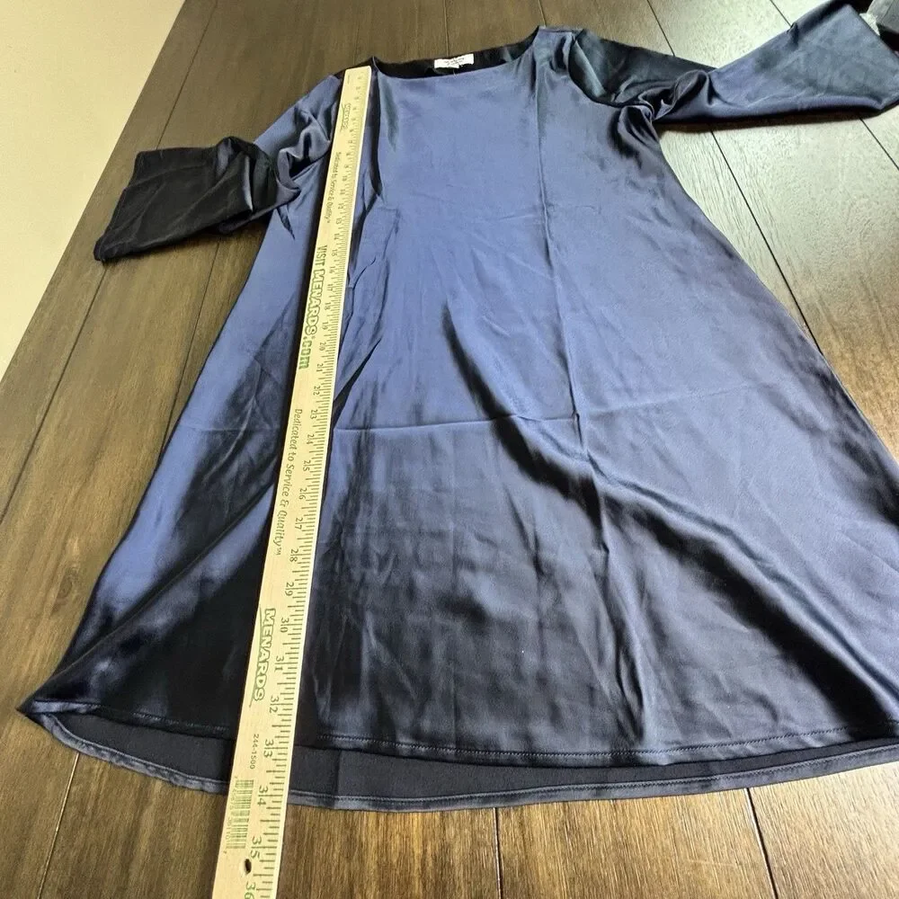 The Occasion by Old Navy Satin Flare-Sleeve Mini Dress Navy Size Medium NEW!